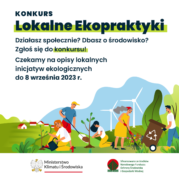Plakat informacyjny dotyczący konkursu  - Lokalne Ekopraktyki