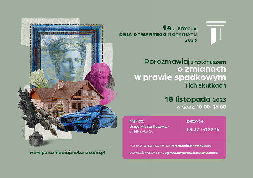 Olakat informacyjny dotyczący kampanii dzień otwarty notariatu