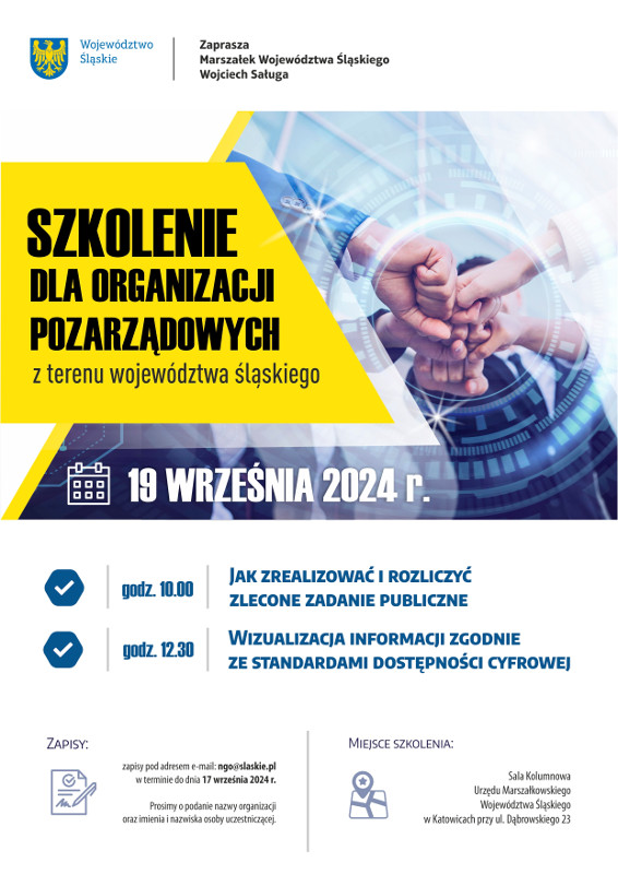 Plakat informacyjny dotyczący szkolenia
