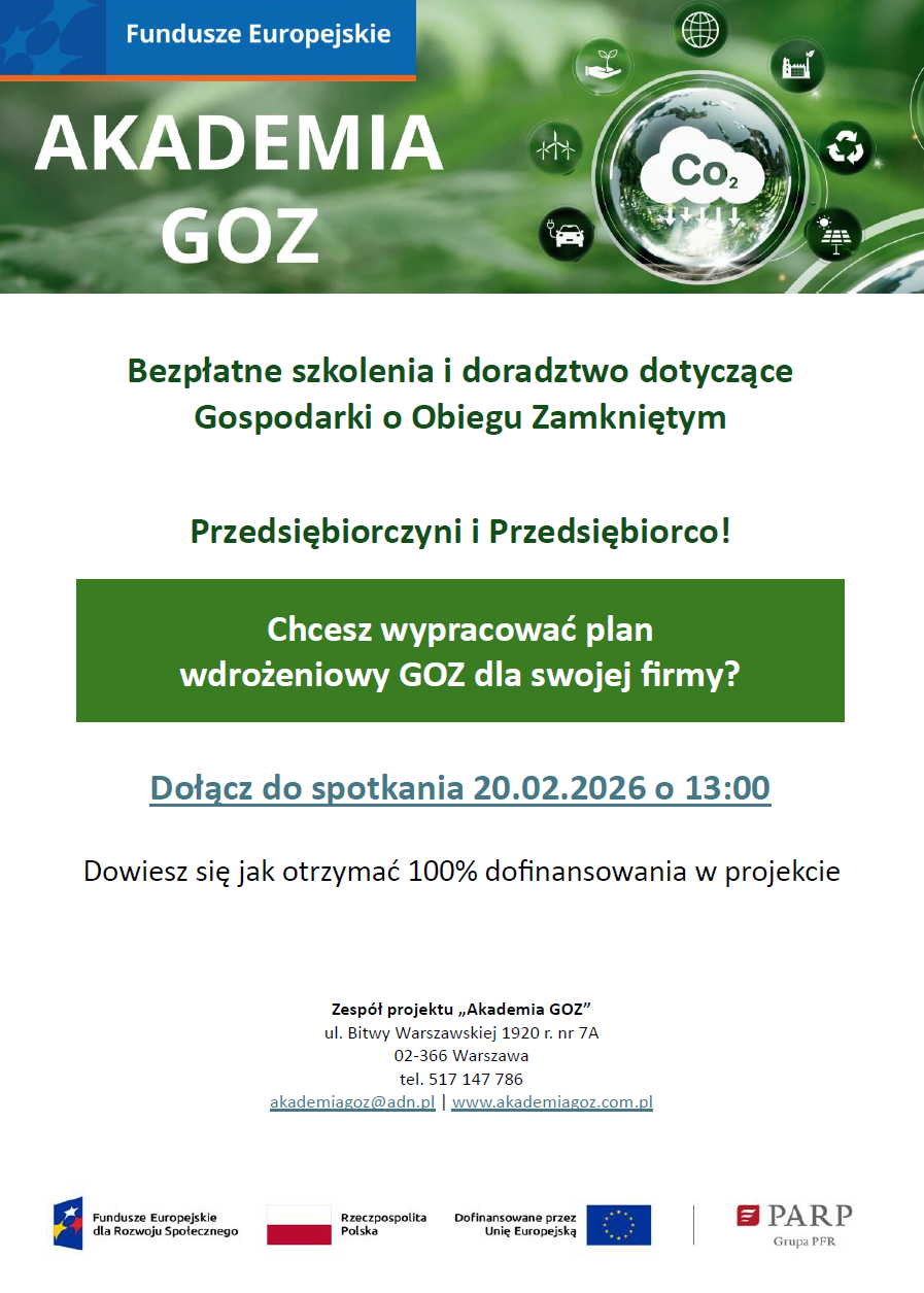 Plakat informacyjny - Akademia GOZ