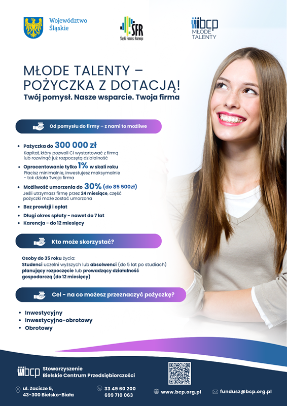 Plakat informacyjny projekt Młode talenty