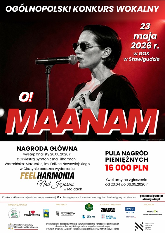Plakat informacyjny Plakat informacyjny dotyczący konkursu woklanego