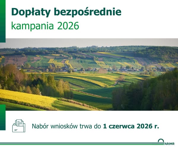 Plakat informacyjny o dopłatach bezpośrednich